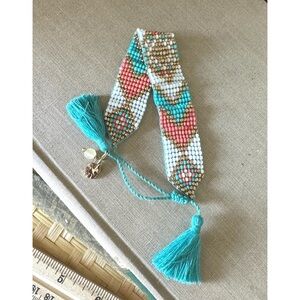 Lucky Brand Woven Beaded Bracelet with a Geometric Pattern